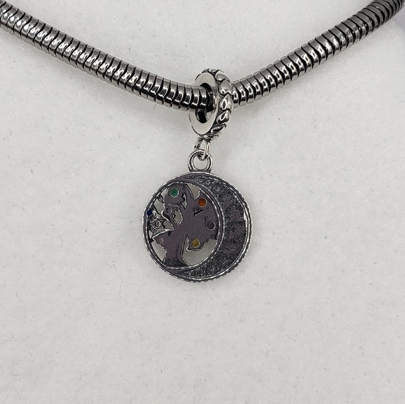 Family Tree Eternal Love Dangle Bracelet Charm 925 Sterling Silver Multicolor - Picture 6 of 8